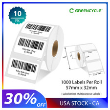 10 Rolls 30334 Multipurpose Labels 2-1/4" x 1-1/4''for Dymo LabelWriter 400 450