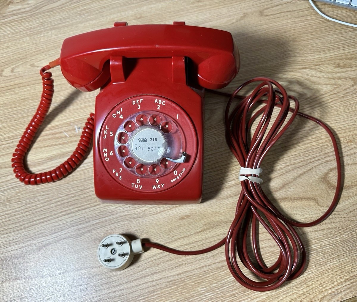 Stromberg Carlson Rotary Dial Telephone Bright Red Bat Phone With