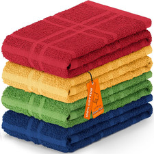 Large Kitchen Towels, 100 Cotton, Plaid Rags, 15 X 25, Assorted