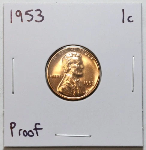 1953 1c Lincoln Wheat Cent PROOF - RAW - RED - Great Looking Lustrous Coin