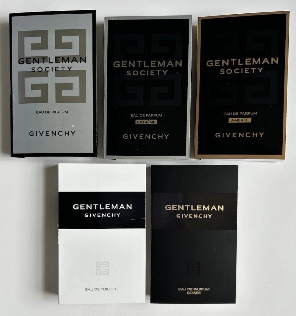 Givenchy Gentleman Cologne Perfume 5pc Sample Vials Spray Set