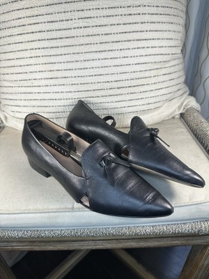 Cole Haan Women's Viola Skimmer  Black Leather  Shoe Size 9.5B Career Casual Bow
