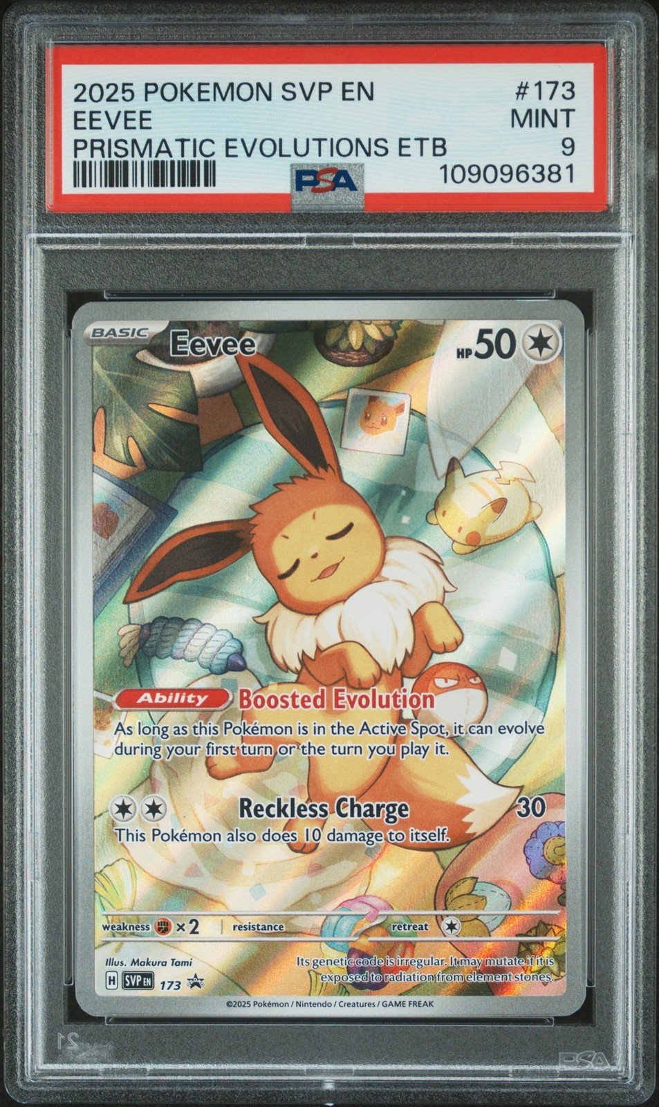 2025 POKEMON SVP EN-SV BLACK STAR PROMO #173 EEVEE PSA 9