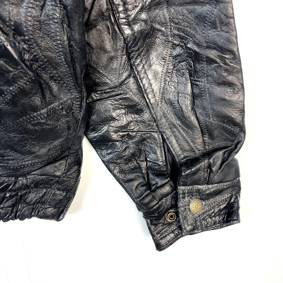Vintage Patchwork Leather Flight Jacket Genuine L… - image 9