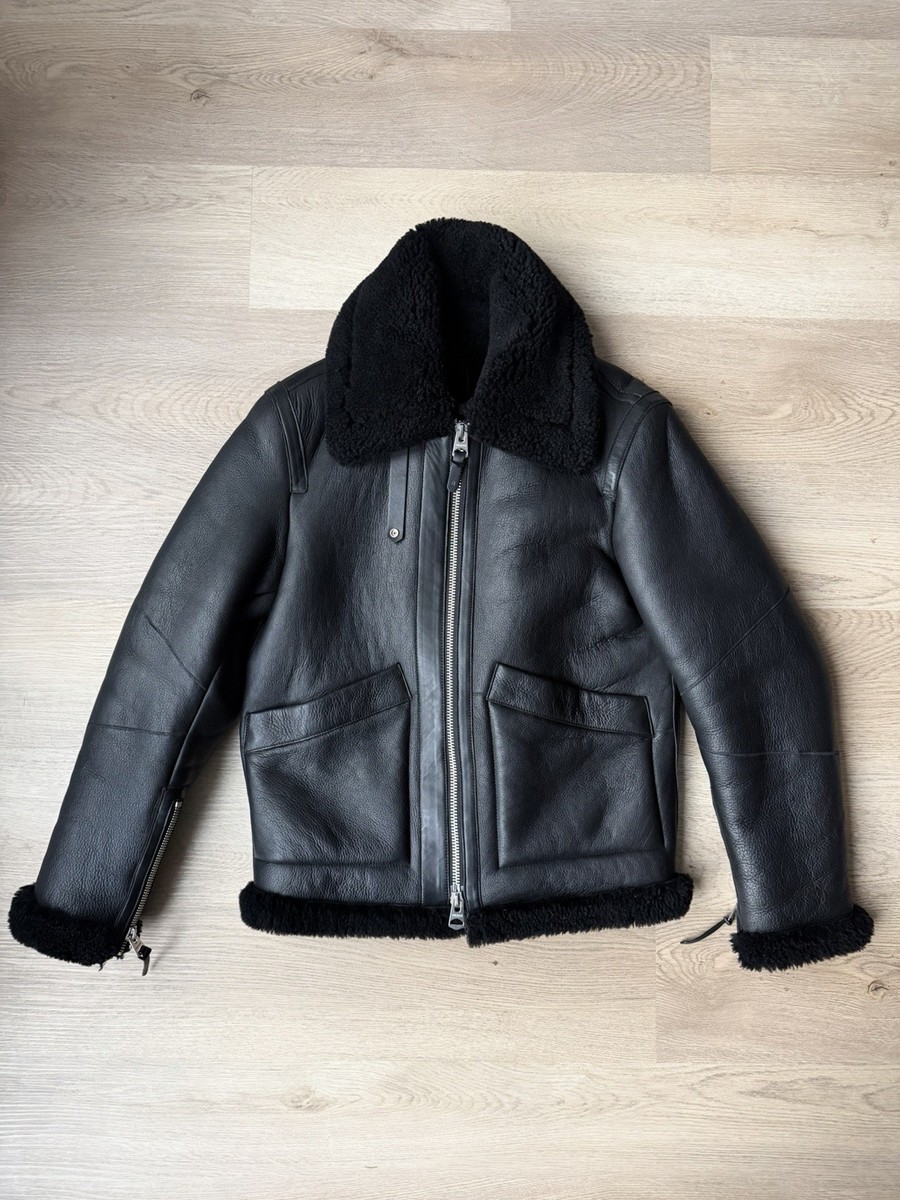 $2,990 - Mackage Kristian Black Sheepskin Shearling Leather Coat