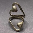 STERLING SILVER Ring 925 FF8 Sz 11.75 Huge Hearts Wrap Vintage Love Valentine