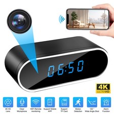 2 in 1 Black Bedroom Digital LED Alarm Clock 4K Display WiFi 32GB Alarm Clock UK