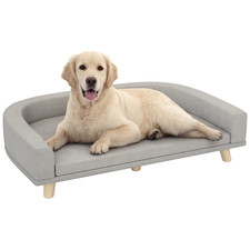 PawHut Divano per Cani di Taglia Grande con Cuscino Sfoderabile Grigio