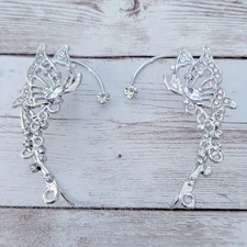 Set of 2 Large Silver Tone Ear Cuffs - Cosplay?