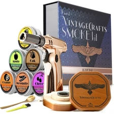 Cocktail Smoker Kit with Torch, Bourbon, Whiskey Smoker Infuser Kit, Old Fash...