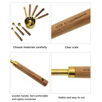8-Teiliges Messbecher-Set Aus Edelstahl Mit Holzgriff Inklusive MesslöFfel Und B