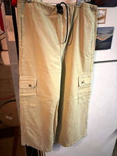 Kik Wear Beige Cargo Pants Drawstring Waist M...