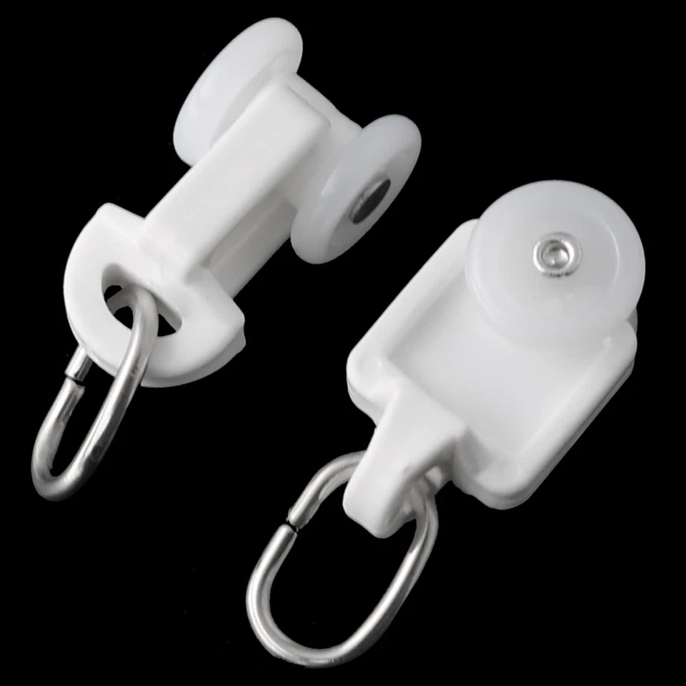 50 PIEZAS Ganchos Deslizadores de Cortina, Corredor de Riel de Pista, Rodillos de Rueda Silenciosa, Bola Blanca Foto 4 de 4