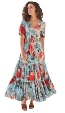 Soft Surroundings First Blooms Floral Tiered Maxi Dress Small Boho Festival