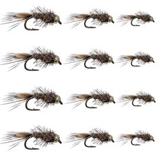 Bead Head Hare's Ear Natural Nymph Flies | 12pc for Fly Fishing | 3 Size (12,...