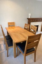 Solid Oak Extendable Dining Table & 6 Chairs – Fishpools – Good Condition