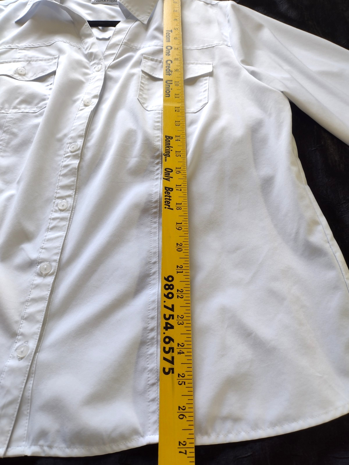 Notations Collared Button Down Long Sleeve Blouse… - image 5
