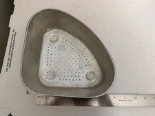 Vintage Aluminum Strainer Triangular 11x7x3 Inches Component