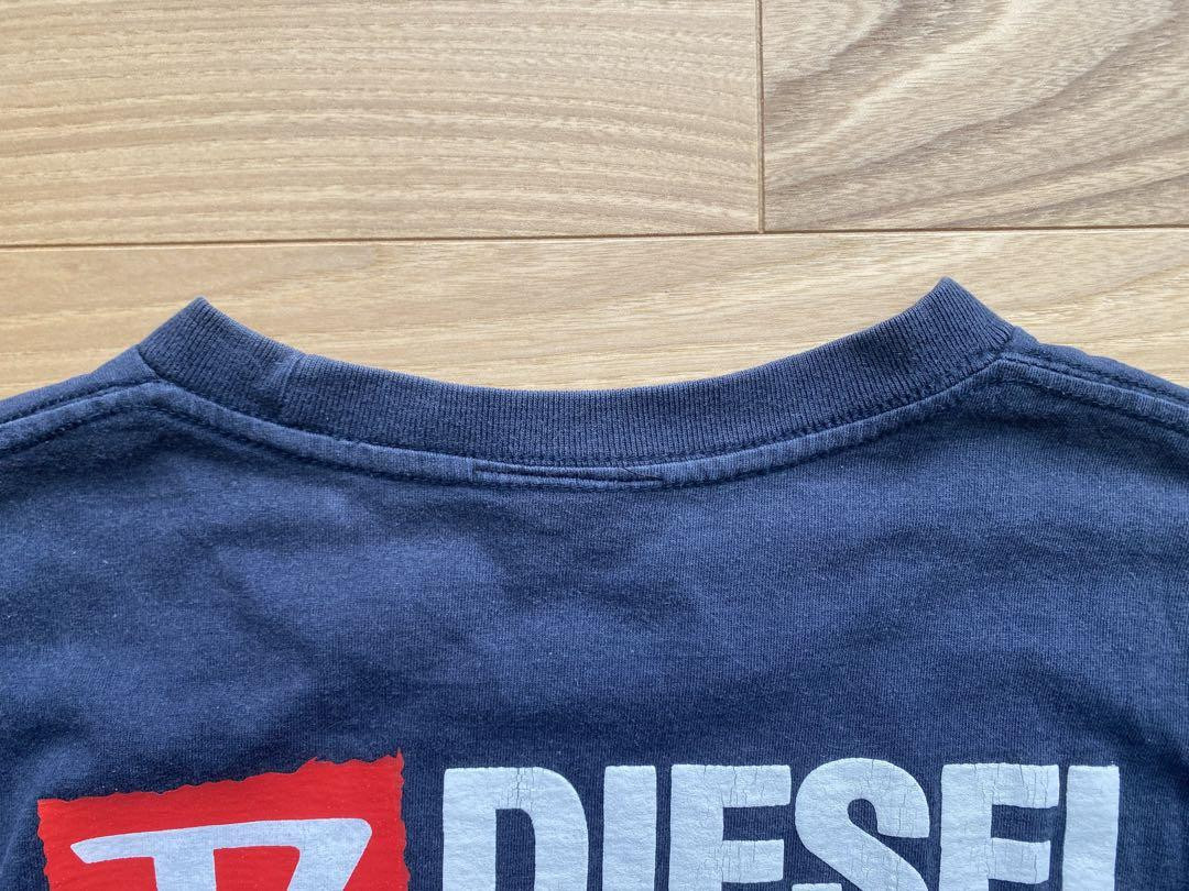 Diesel Men L Vhtf T-Shirt Old Tag Big Logo Navy Blue Vintage