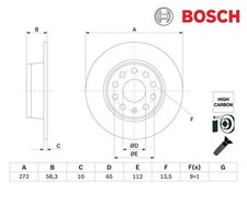 2 St. Bremsscheibe BOSCH 0986479F23 für Skoda Octavia IV VW