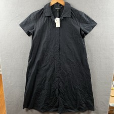 Banana Republic Shirt Dress Women’s Small Black Flare Cotton Collared Midi NWT