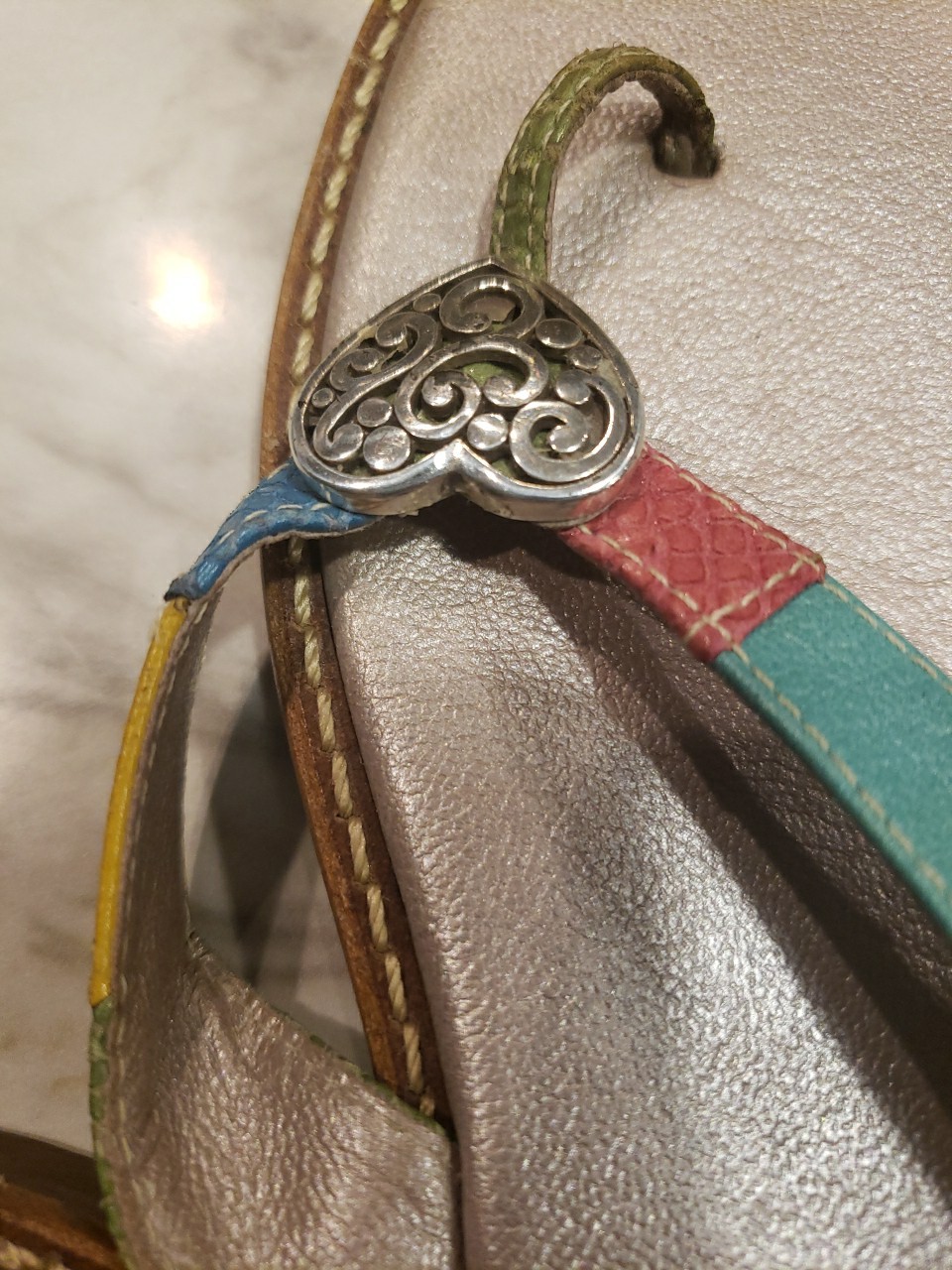 APL Infradito Brighton cuore multicolore pelle donna 8 5 argento cuore piatto