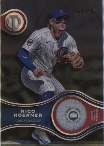 2025 Topps Museum Nico Hoerner QUAD RELIC AUTO /15 RED PARALLEL