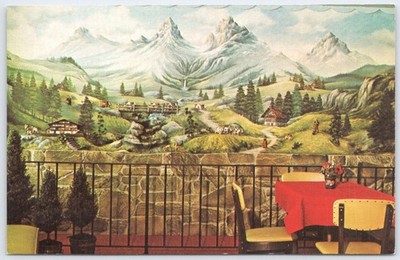 Alps Chalet Wilmot Ohio Diorama Postcard - MWM Dexter Tom Miller Art