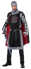 Men's Medieval Knight Costume Outfit - Armor Tunic, Cape Accessories Set