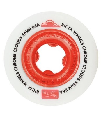 RICTA CHROME CLOUDS RED 56MM 86A SKATEBOARD WHEELS (SET OF 4)