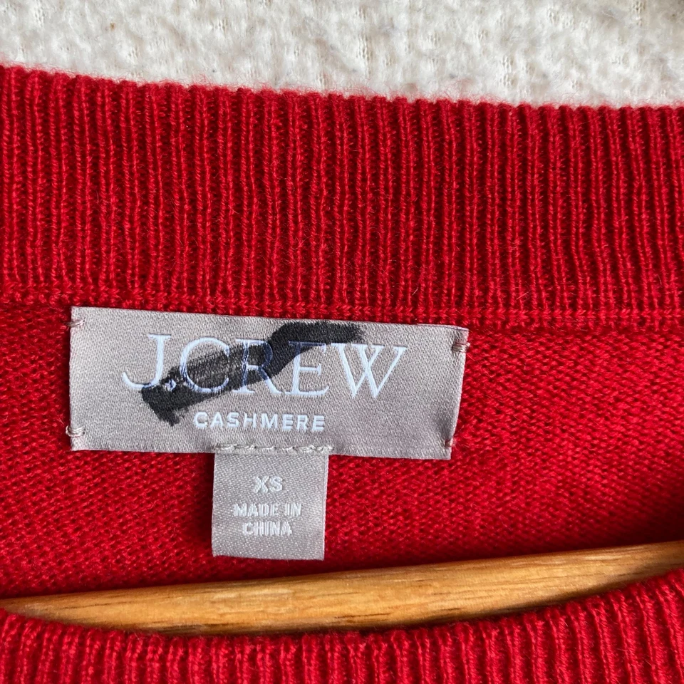 Suéter de cachemir J Crew para mujer XS rojo de gran tamaño Foto 2 de 4