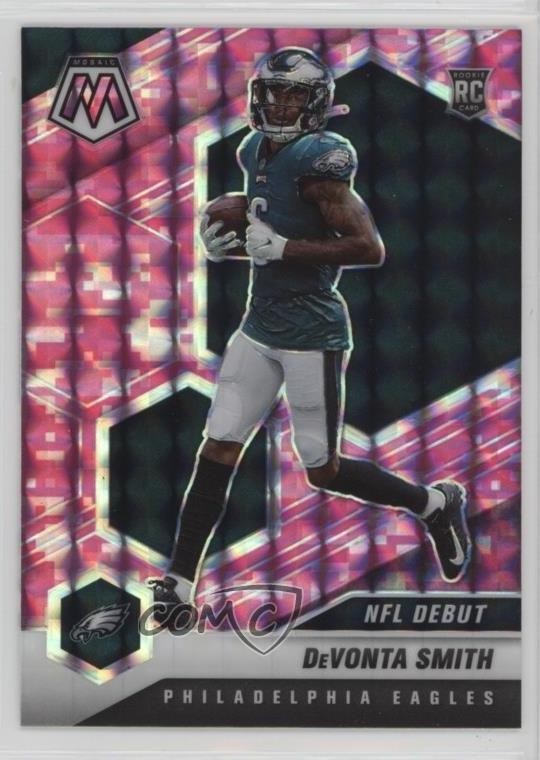 2021 Panini Mosaic NFL Debut Pink Camo Mosaic Prizm DeVonta Smith #246 1m1f