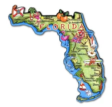 Florida Artwood State Magnet Souvenir by Classic Magnets