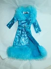 Vintage Barbie Doll Maxi N Midi Blue Metallic Coat