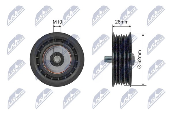 NTY Umlenk-/FüHrungsrolle Keilrippenriemen RNK-SA-007 Kunststoff FüR Saab YS3E 2-image