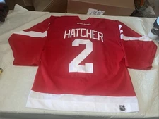 AUTHENTIC Derian Hatcher Detroit Red Wings Jersey Men 48 Sewn Mic Koho Clean Nhl