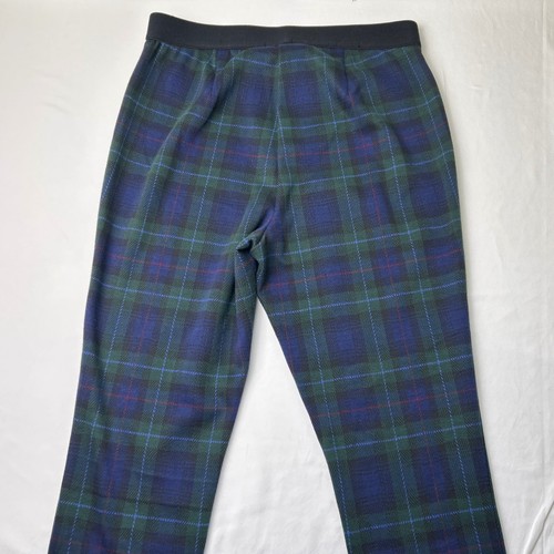 Talbots Damen Soho Knöchelhose blau grün Größe 10 kariert schwarz elastischer Bund - Bild 3 von 12