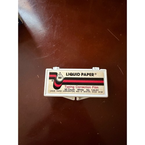 Vintage Liquid Paper Typing Correction Film White 30 Count No 144-01 Retro Case