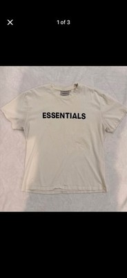 Essentials Men's Cream Short Sleeve T-Shirt Size Large