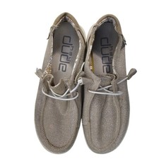Hey Dude Wendy Stretch Sparkling Beige Women's Slip On Shoes Size 7