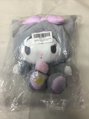 Kawaii Anime night time goodnight Plush Doll, Cartoon Stuffed Grey /Purple NEW