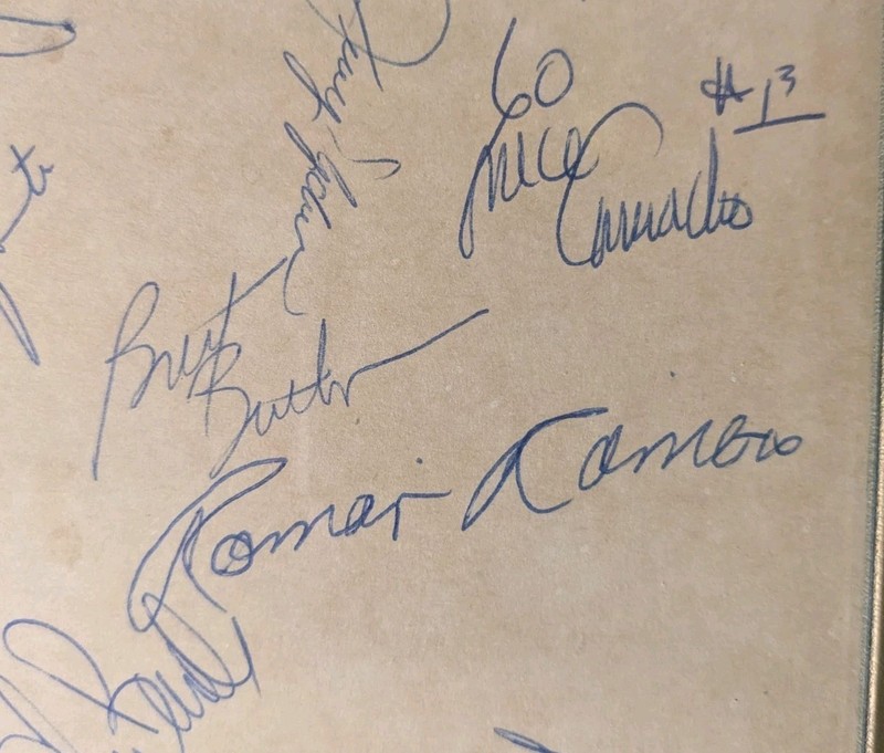 1980s Cleveland Indians Signed Auto Sheet Ramon Romero Camacho Aponte Bonds 