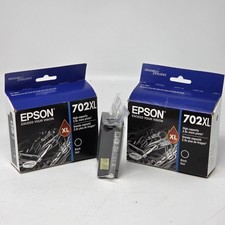 Epson 702XL Black 3 Pack Printer Ink OEM Genuine Exp 2021/2022 New