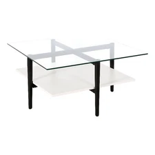 Henn&Hart 32" Black/White Coffee Table