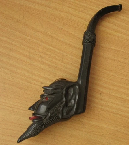 Russian Smoking Pipe Devil Satan Toy Old Rare Souvenir Hand made Retro Vintage O