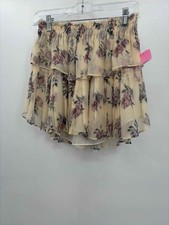 Pre-Owned LoveShackFancy Ivory Size XS Floral Pull On Mini Skirt