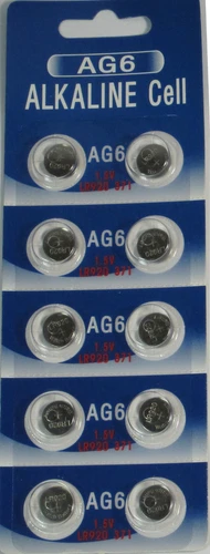 10 Pk AG6 LR920 371 370 D371 D370 LR920 LR921 LR69 Alkaline Button Cell Battery - product listing photo