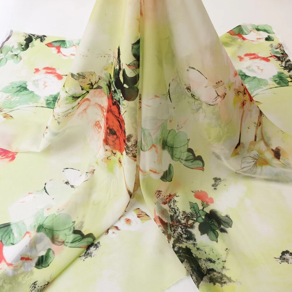 1 Yard X 1.48 meter 30D Vintage Chiffon Fabric Soft Dress Skirt Hanfu Material - Image 4 of 4