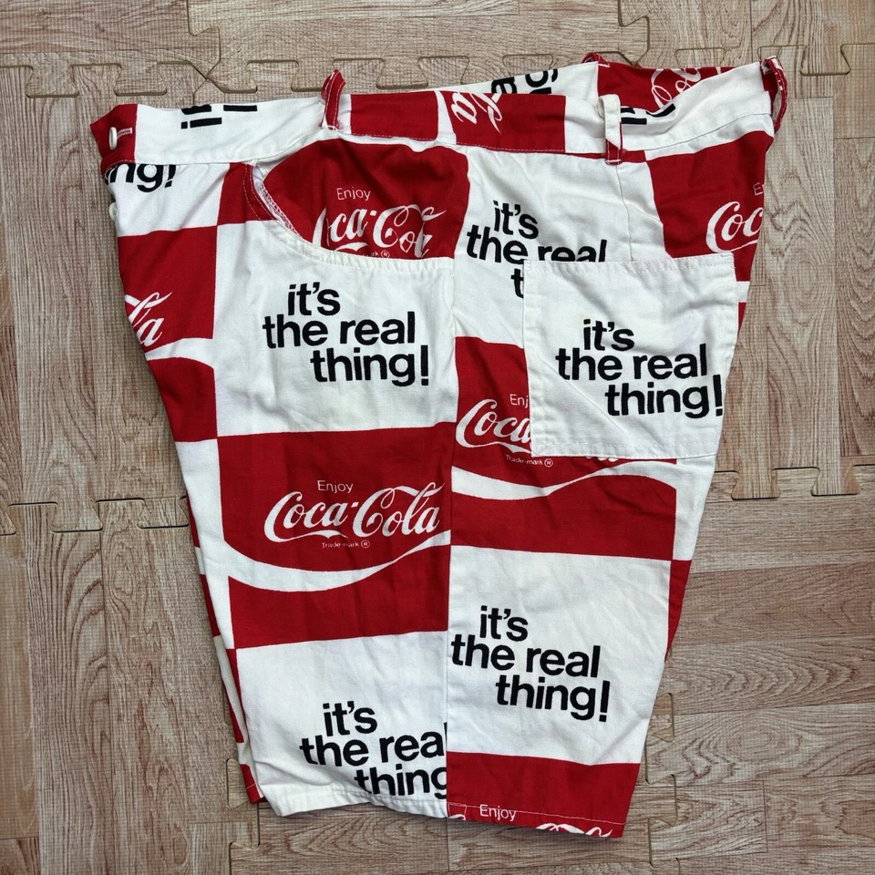 70’s VTG Coca-Cola Shorts Button-Fly All-Over Print 4-Pocket It’s The Real Thing - Image 3 of 4