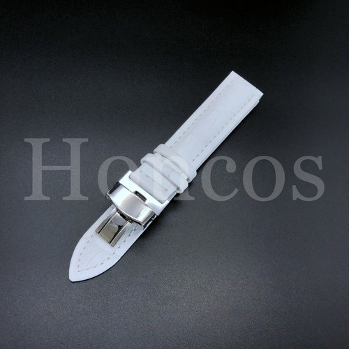 22MM LEATHER WATCH BAND STRAP FITS FOR MOVADO BOLD 3600261 DEPLOYMENT WHITE - Picture 5 of 17